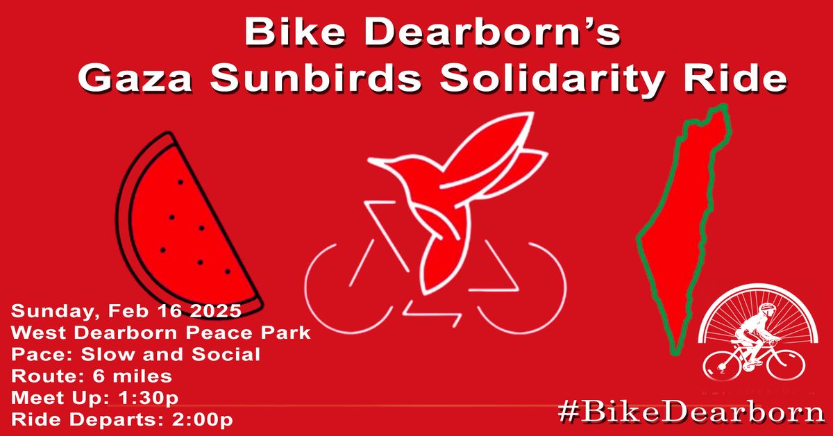 Bike Dearborn's Gaza Sunbirds Solidarity Ride