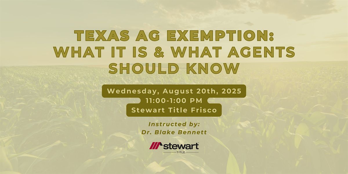 CE Class: Texas Ag Exemption