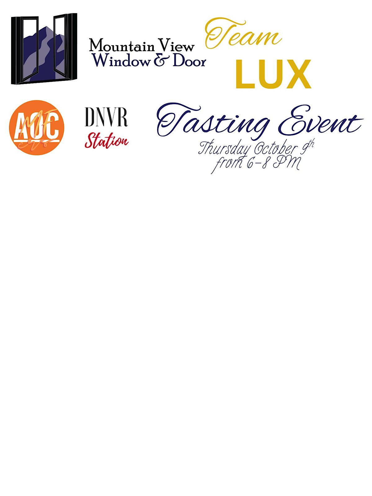 Mountain View Window and Door presents Team Lux Tasting Event