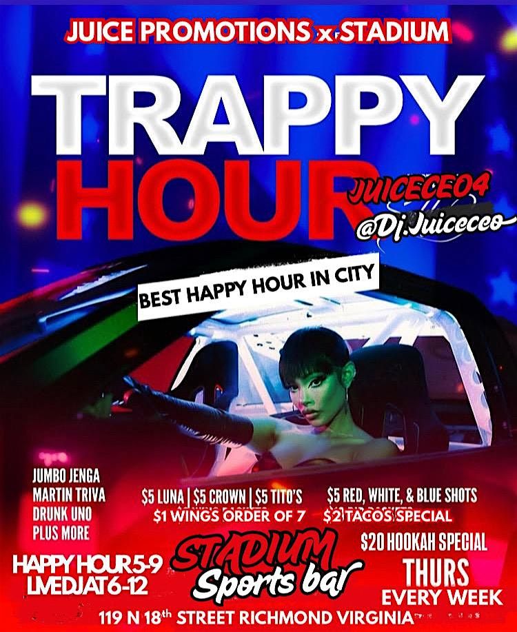 TRAPPY HOUR R&B\/\/HIP-HOP + GAMES  AT STADUIM SPORTS BAR