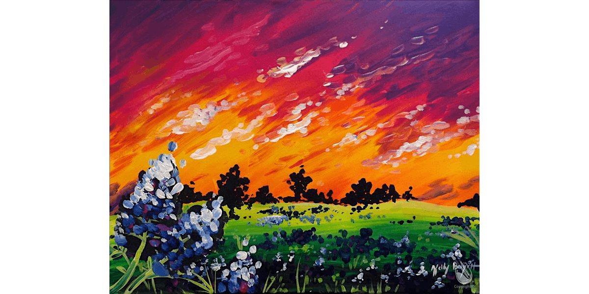 Wildflowers Dancing Under an Evening Sky - Paint and Sip in New Braunfels | Classpop!\u2122