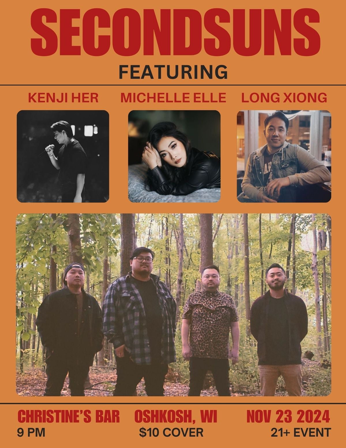 SecondSuns featuring Kenji Her, Michelle Elle w\/ live band & Long Xiong @ Christine's Bar