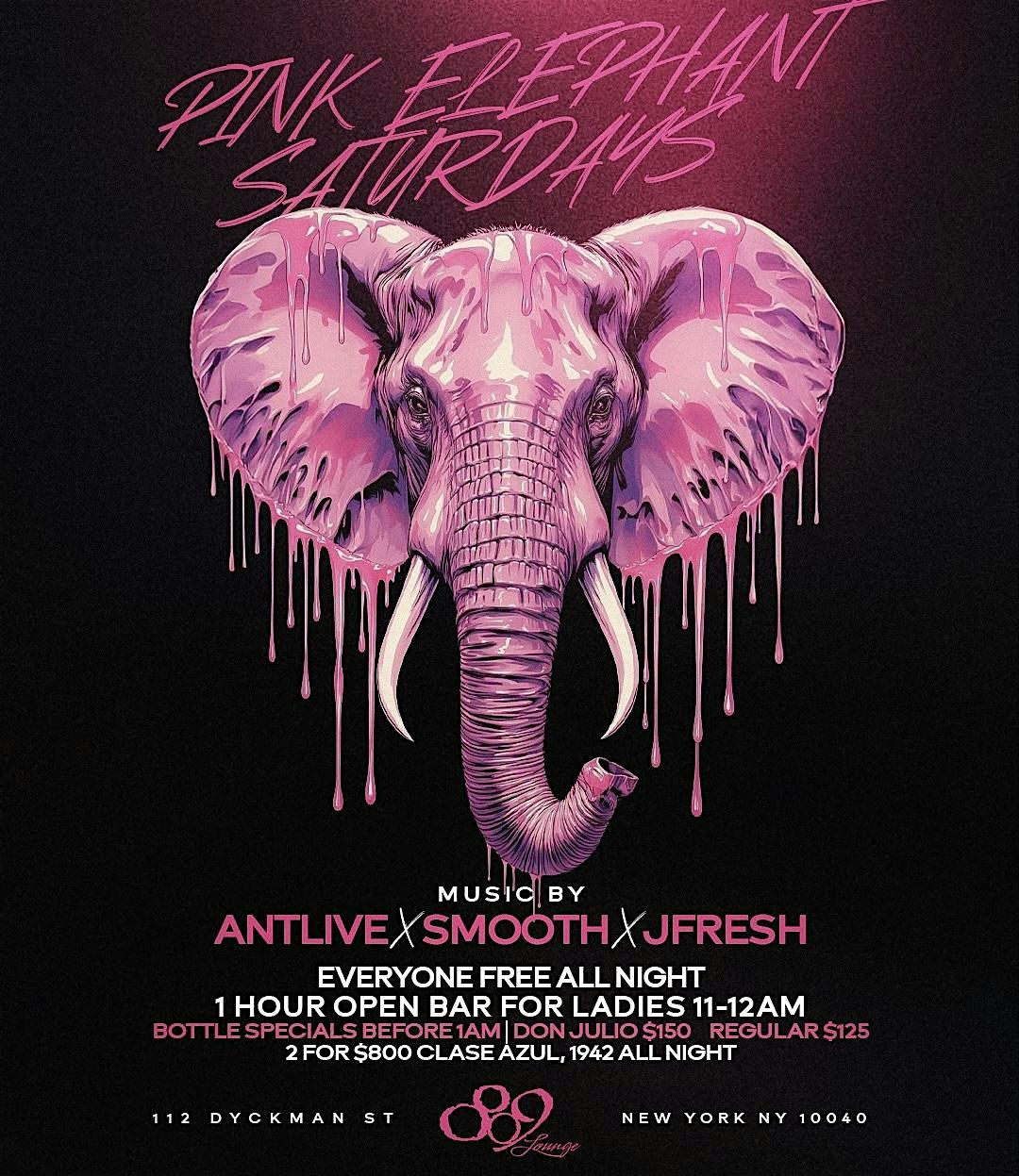 809 Lounge Saturdays & Pink Elephant Saturdays | Uptown NYC Nightlife