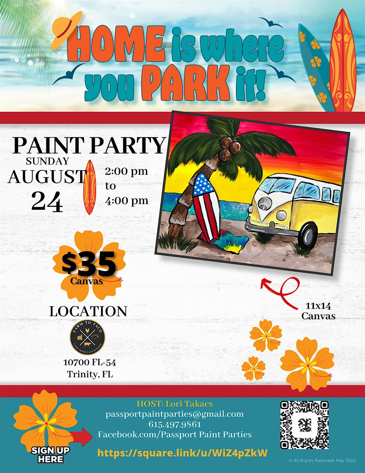 8.24.25 VW Sunset Paint and Sip at Farm to Taco
