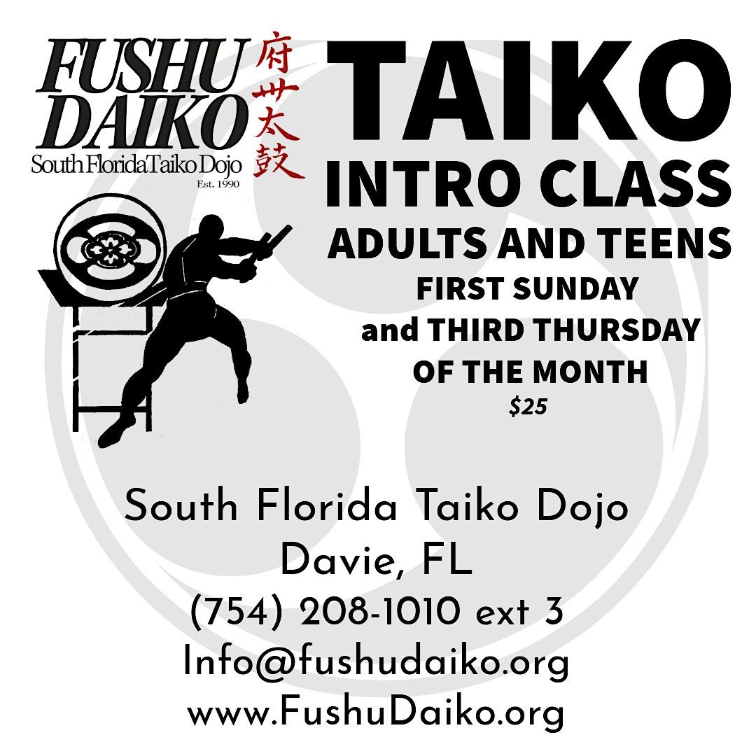 TAIKO DRUMMING INTRO CLASS - Adults and Teens DAVIE, FL