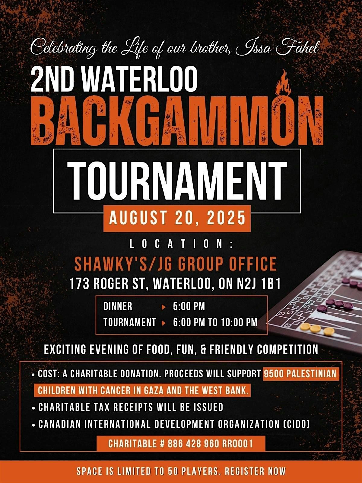 2nd WATERLOO BACKGAMMON TOURNAMENT