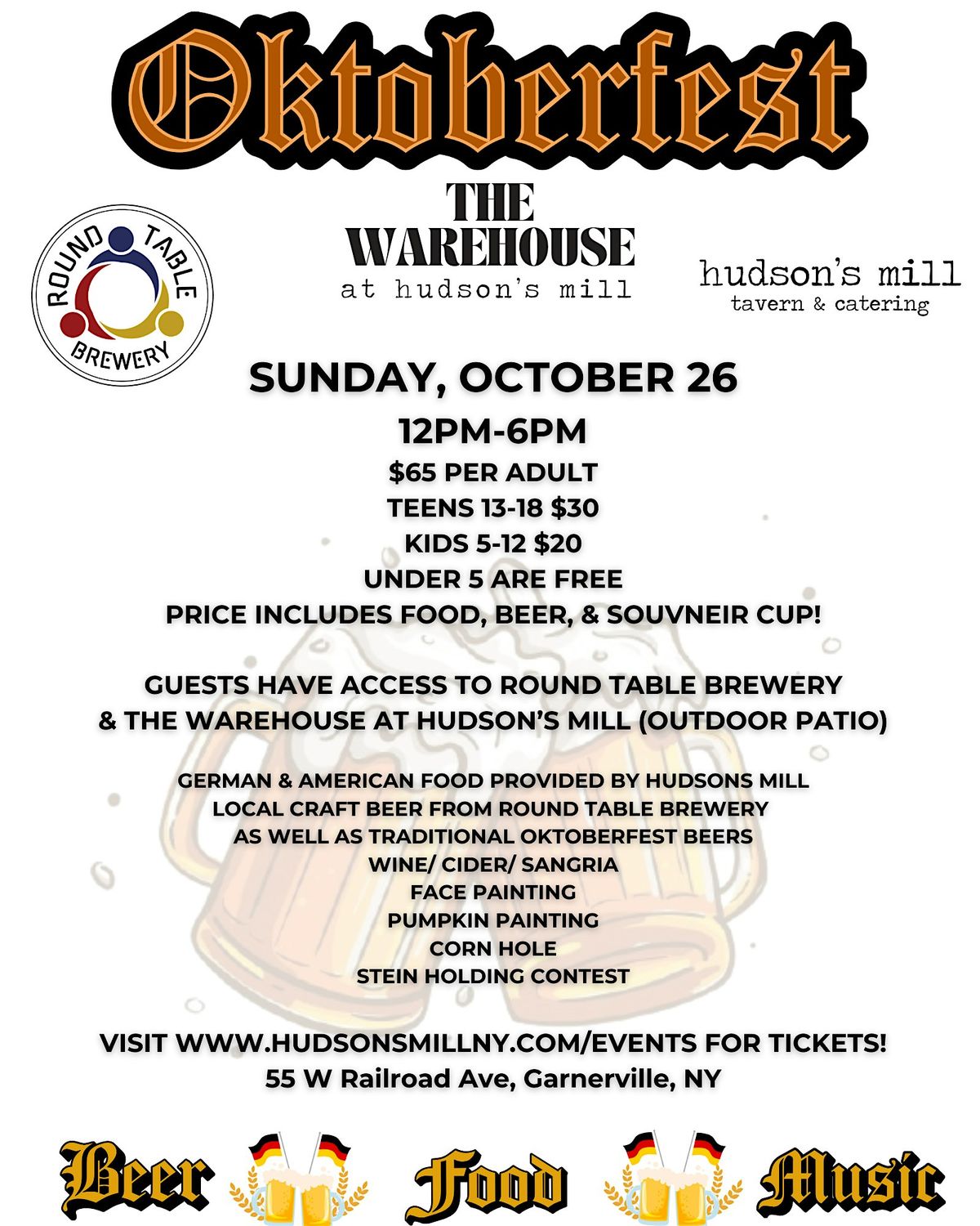 Oktoberfest hosted by Hudson's Mill & Round Table Brewery