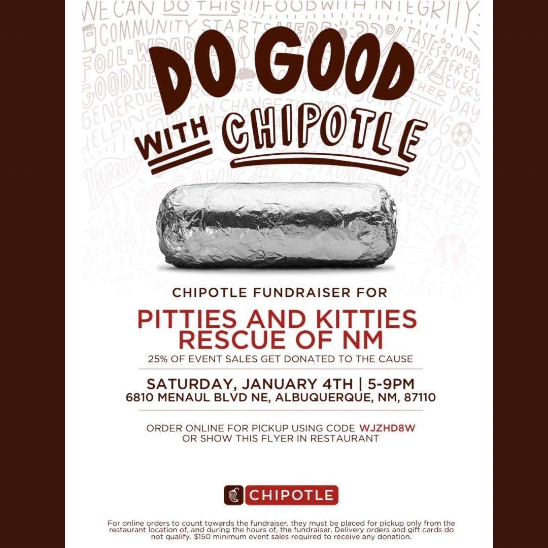 Dine at Chipotle for Pitties and Kitties!