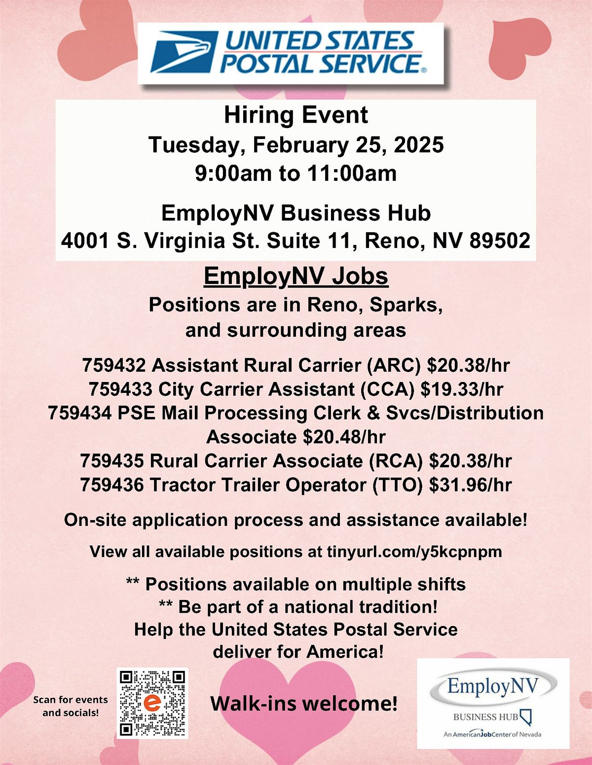 RENO, NV - United States Postal Service Hiring Event