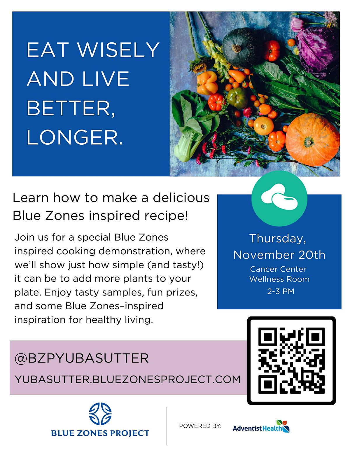 Blue Zones Project Yuba Sutter Cooking Demo, Cancer Center Marysville