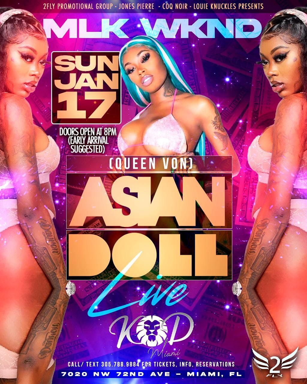 ASIAN DOLL LIVE - KING OF DIAMONDS JAN 17, KOD Miami, 17 January to 18  January