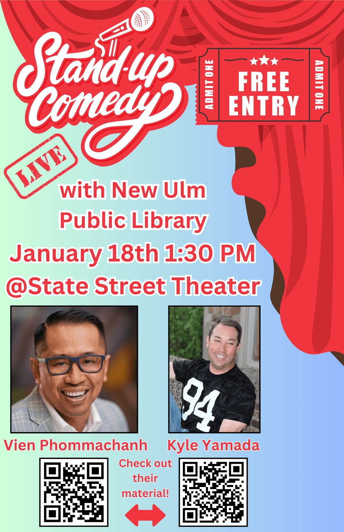 Live Comedy with the Library: Dr. Vien Phommachanh and Kyle Yamada (Rental)