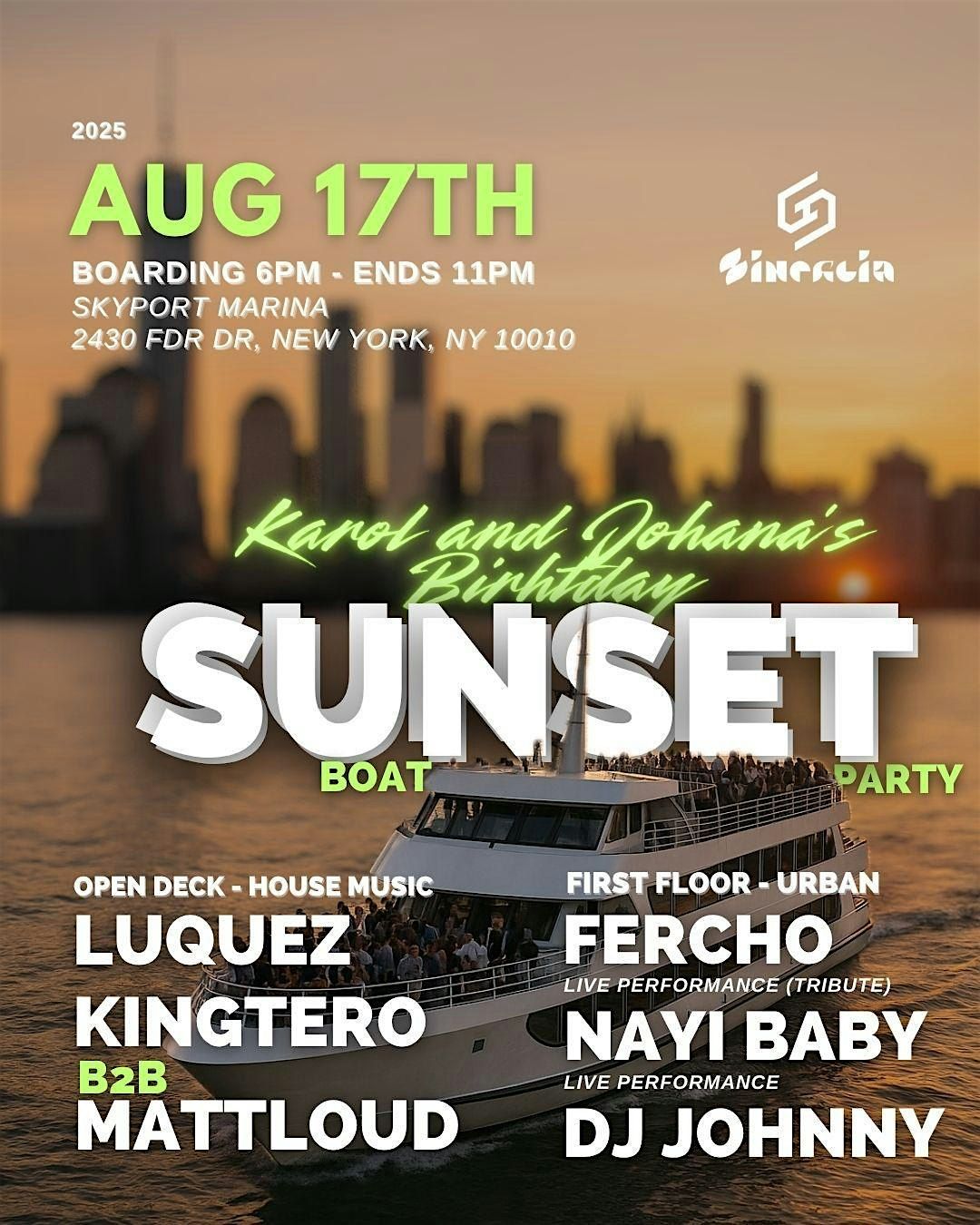 SUNSENT BOAT PARTY