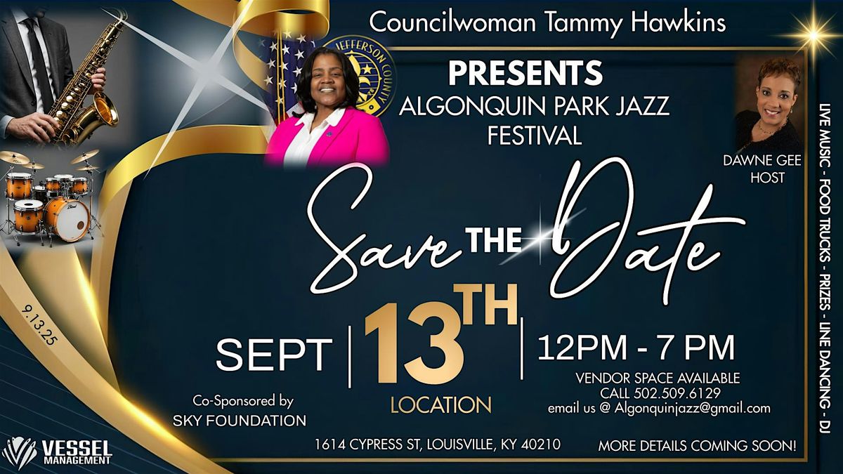 SKY FOUNDATION PRESENTS ALGONQUIN PARK JAZZ FESTIVAL 9.13.25 12PM-7PM FREE