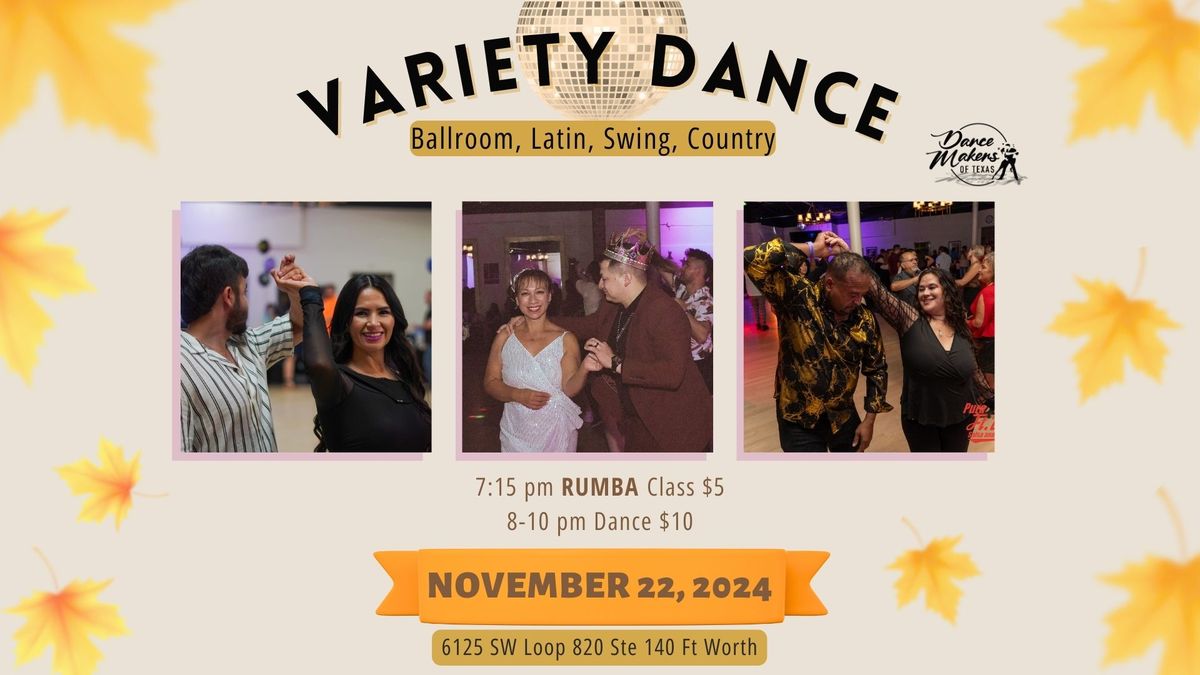 Variety Dance Party - November 22nd (Rumba Lesson)