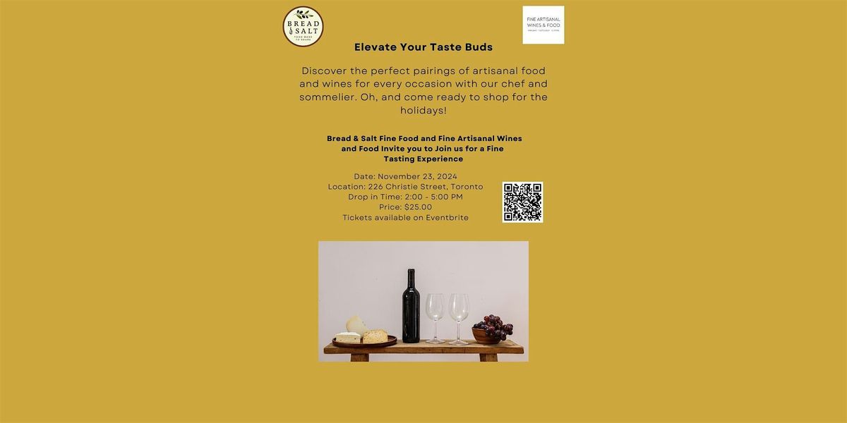 Join us for a Food and Wine Fine Tasting Experience