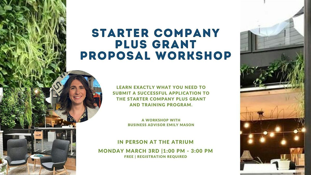 Starter Company Plus Grant Proposal Writing Workshop - IN PERSON