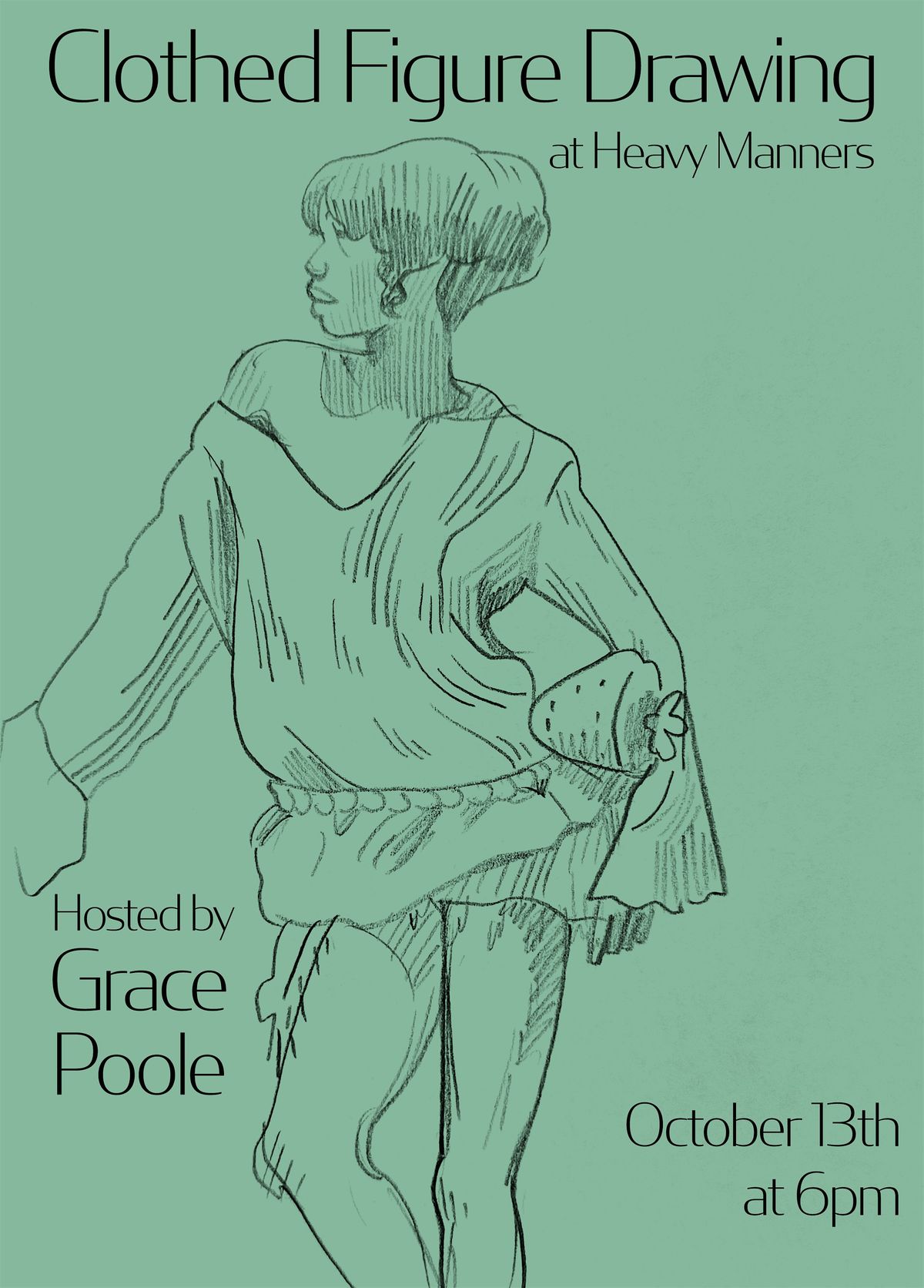 Clothed Figure Drawing at Heavy Manners w\/ Grace Poole (10\/13)