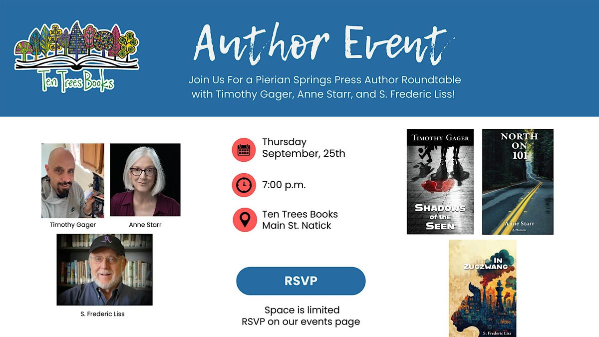 Author Showcase at Ten Trees Books in Natick