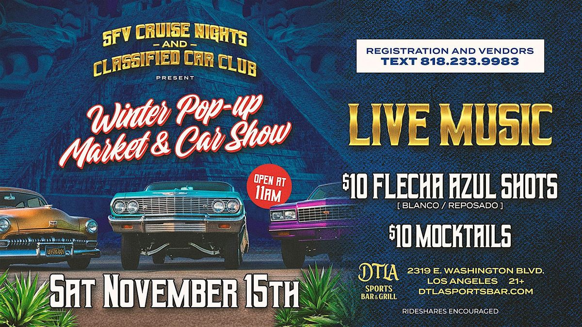 DTLA Sports Bar & Grill \u2013 Winter Pop-Up Market & Car Show