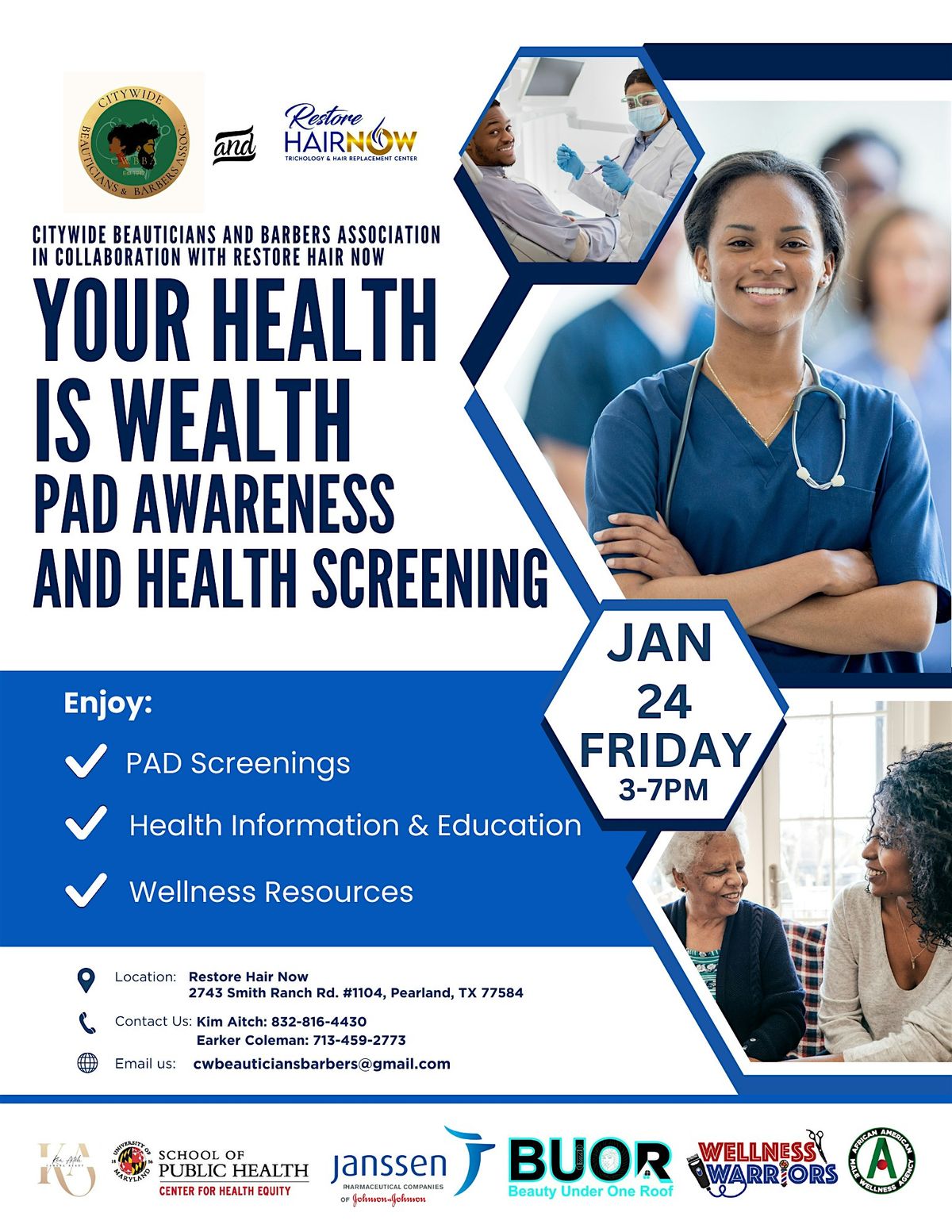 Your Health Is Wealth P.A.D. Awareness and Screenings Jan 24