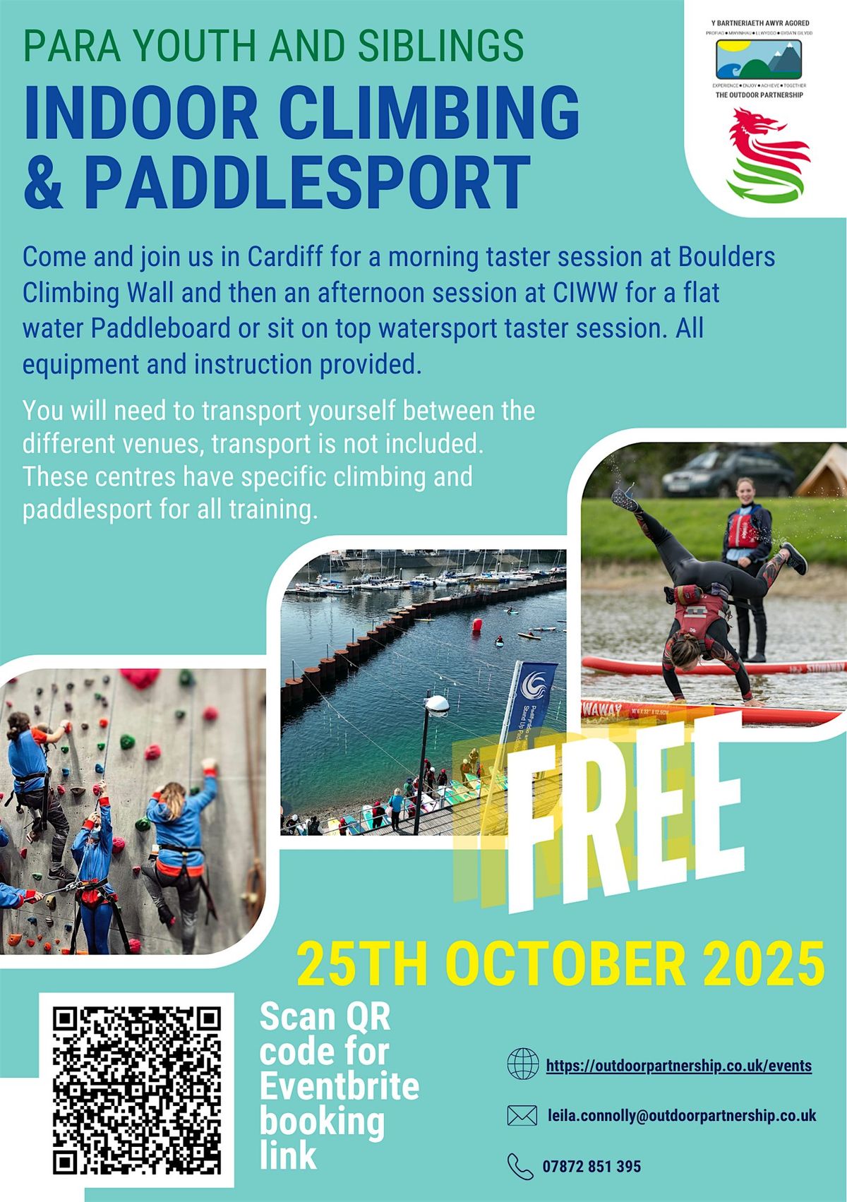 Para Youth and Siblings PADDLESPORT (Climbing book separately)CARDIFF