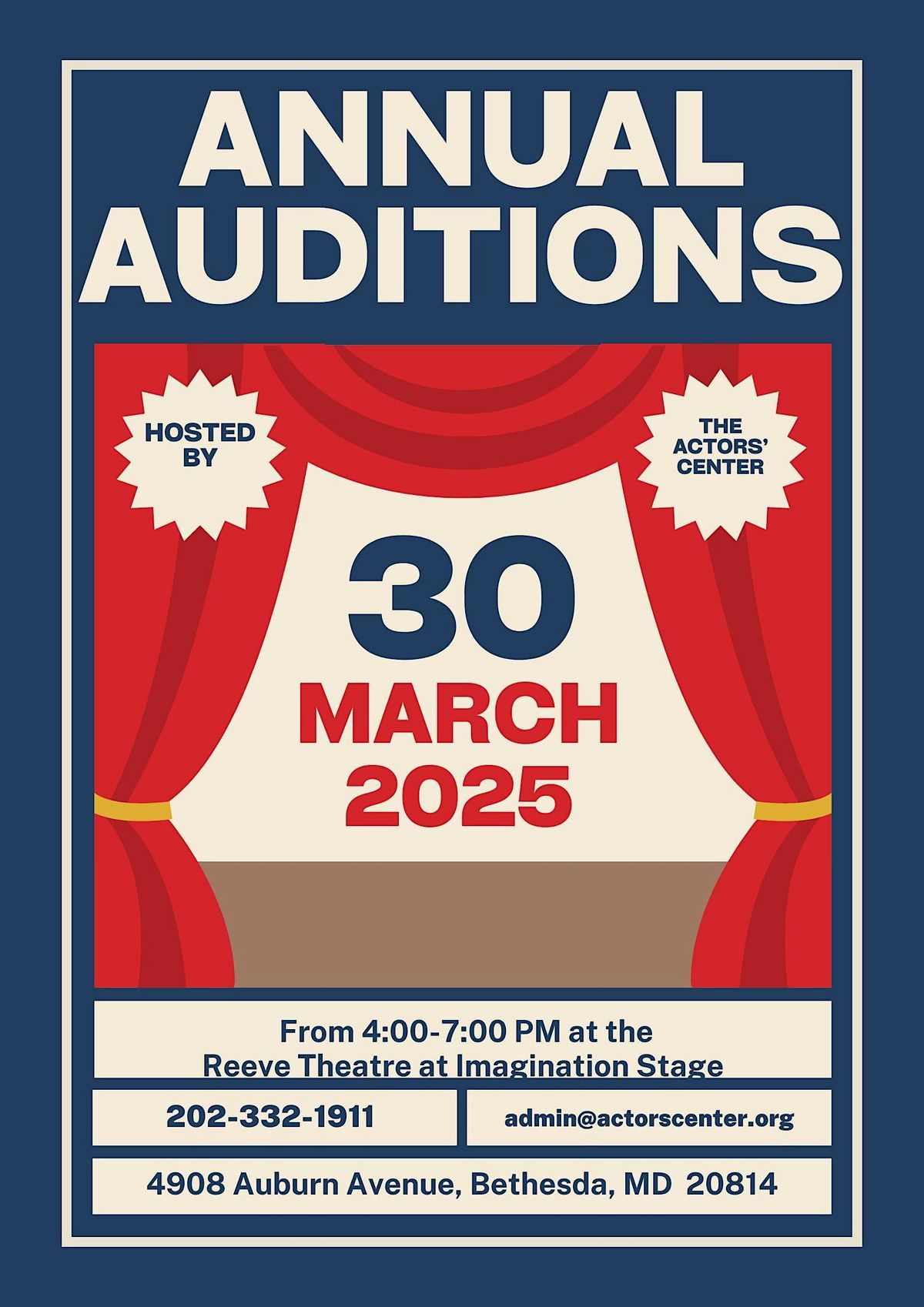 Call for Auditors - Actors' Center Annual Auditions