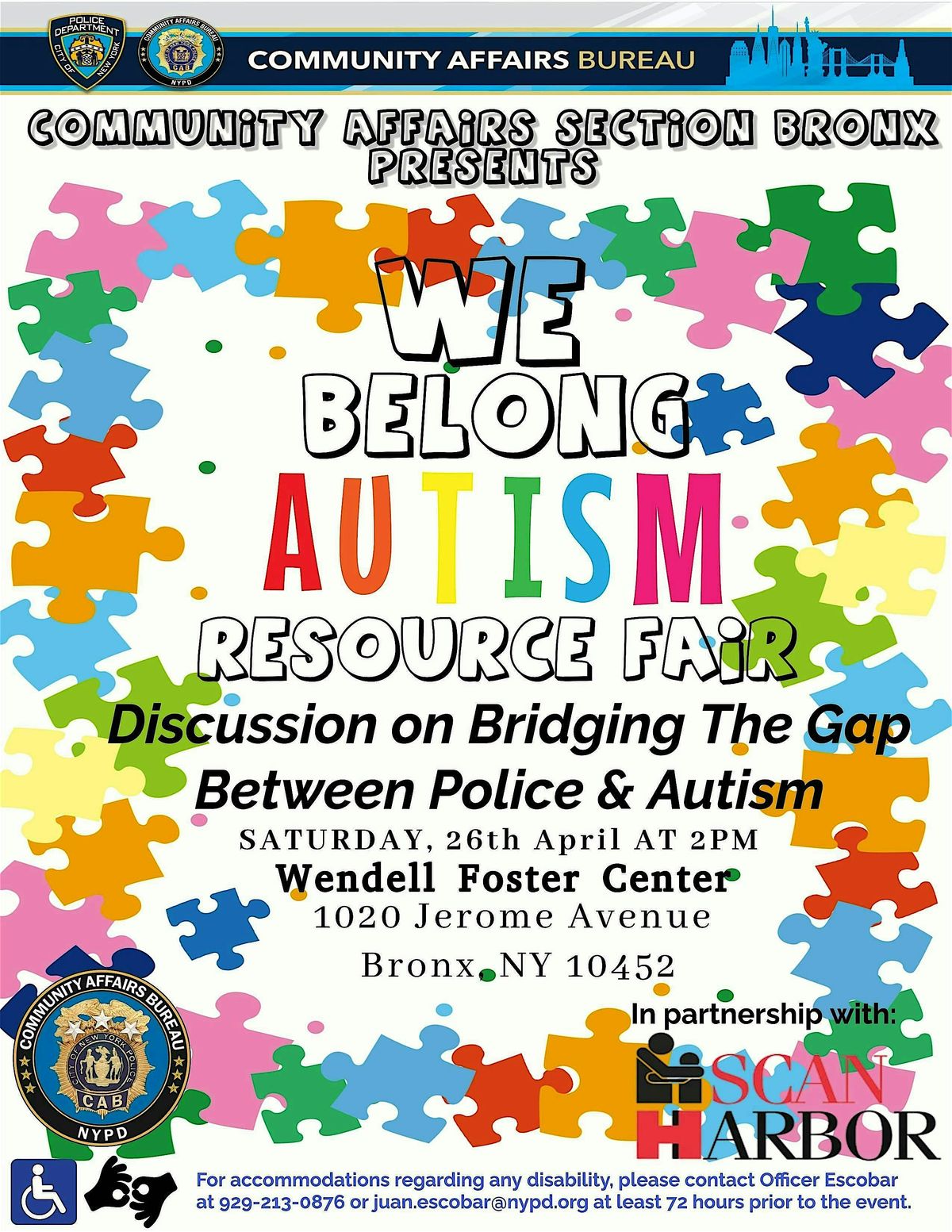 'We Belong' Autism Resource Fair & Discussion Bridging The Gap With Cops