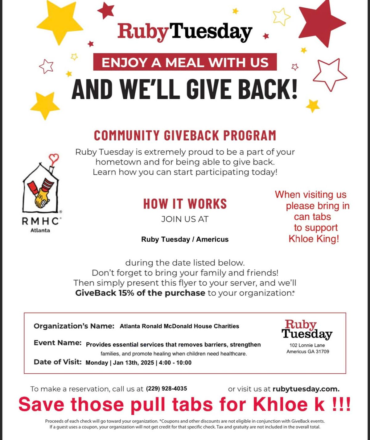 Save the Date for Ronald McDonald House Fundraiser