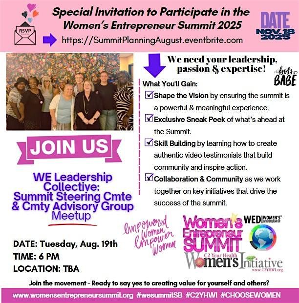WE Leadership Collective: Summit Steering Cmte & Cmty Advisory Group