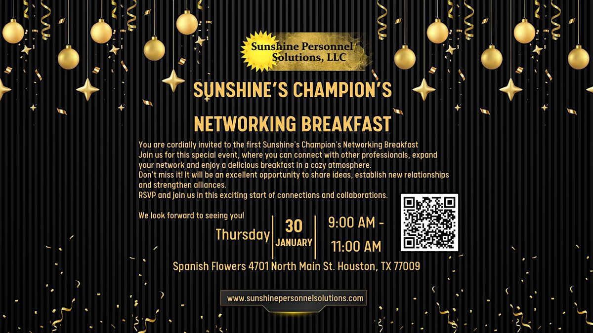 Sunshine\u2019s Champion\u2019s Networking Breakfast