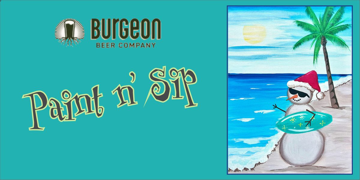 Surfin\u2019 Snowman \u2013 Holiday Paint and Sip in Carlsbad