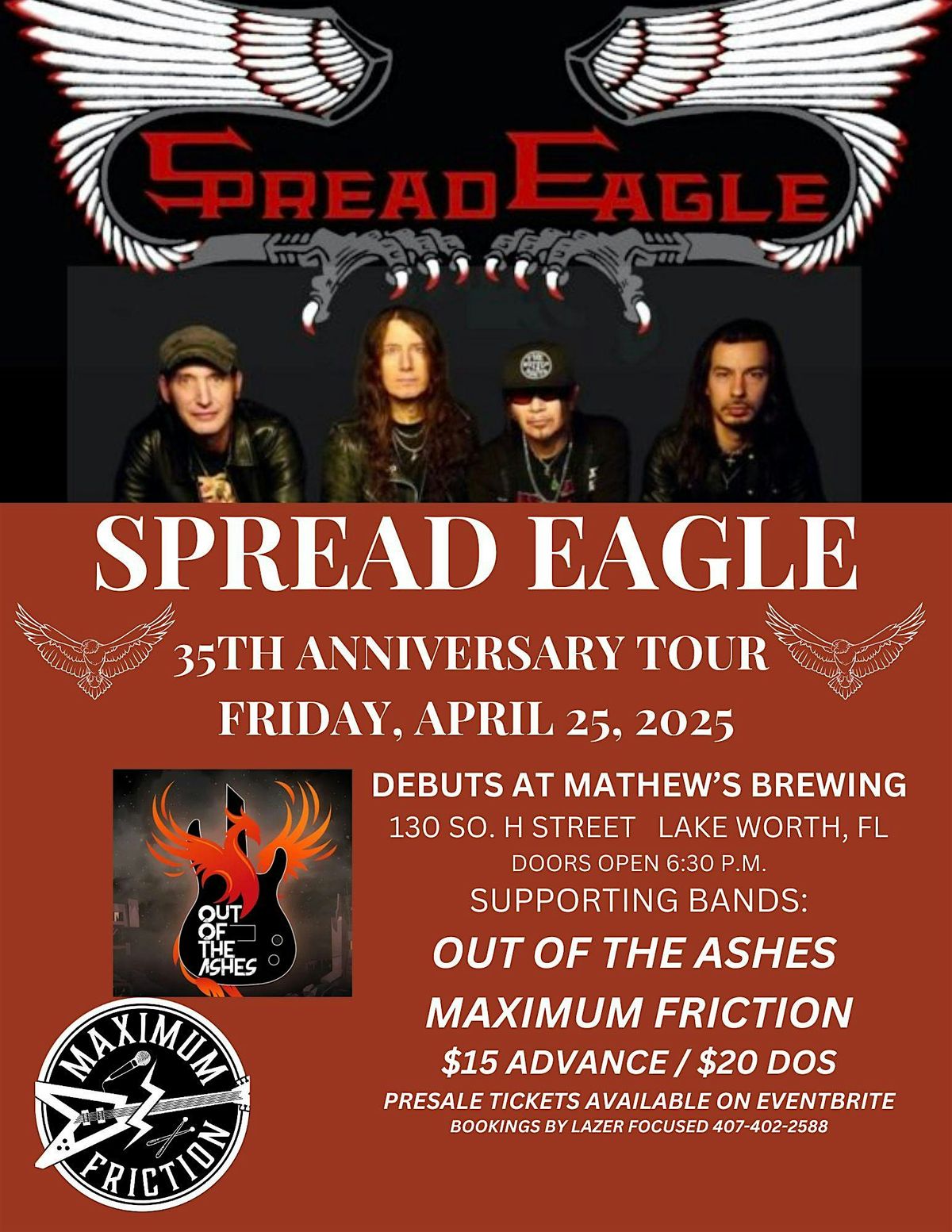 SPREAD EAGLE BAND 35TH ANNIVERSARY TOUR DEBUTS AT MATHEWS BREWING