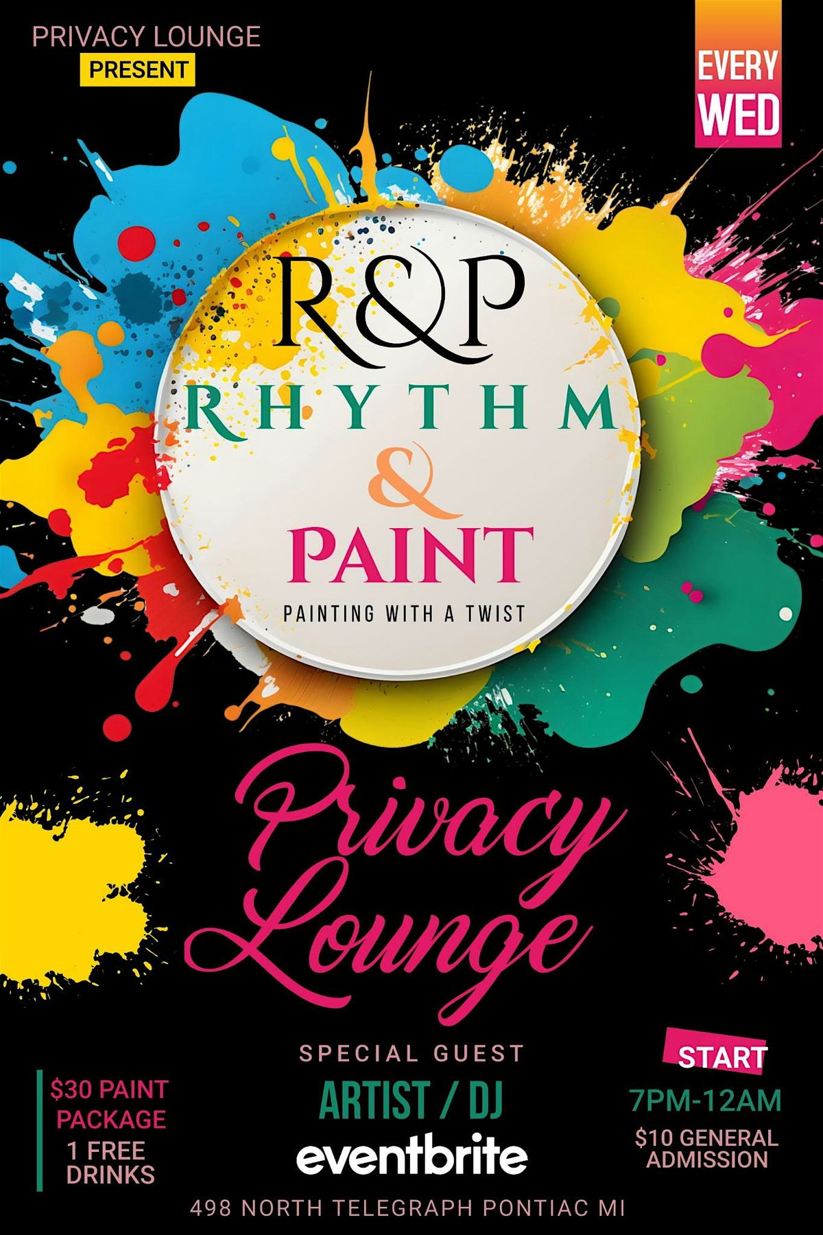 Rhythm & Paint - Painting With A Twist at the Privacy Lounge