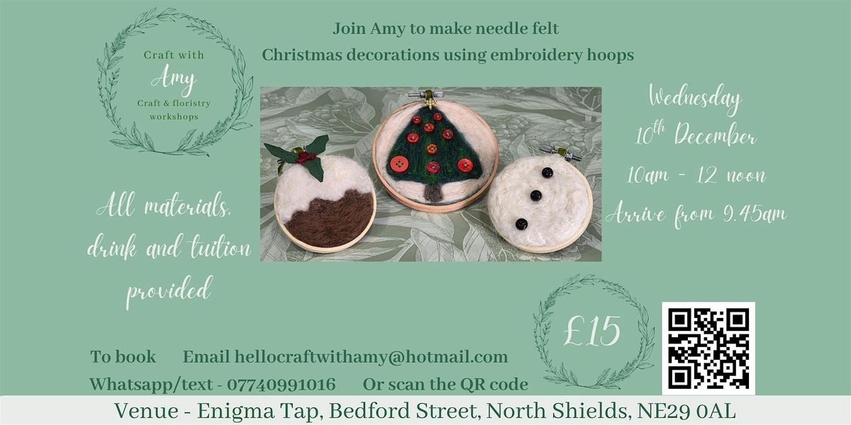 Needle felt  Christmas decorations workshop - Craft with Amy