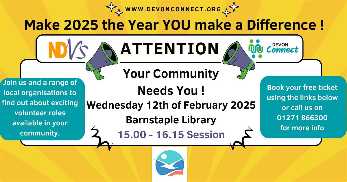 Barnstaple Revitalising Volunteer Event - 15.00 - 16.15