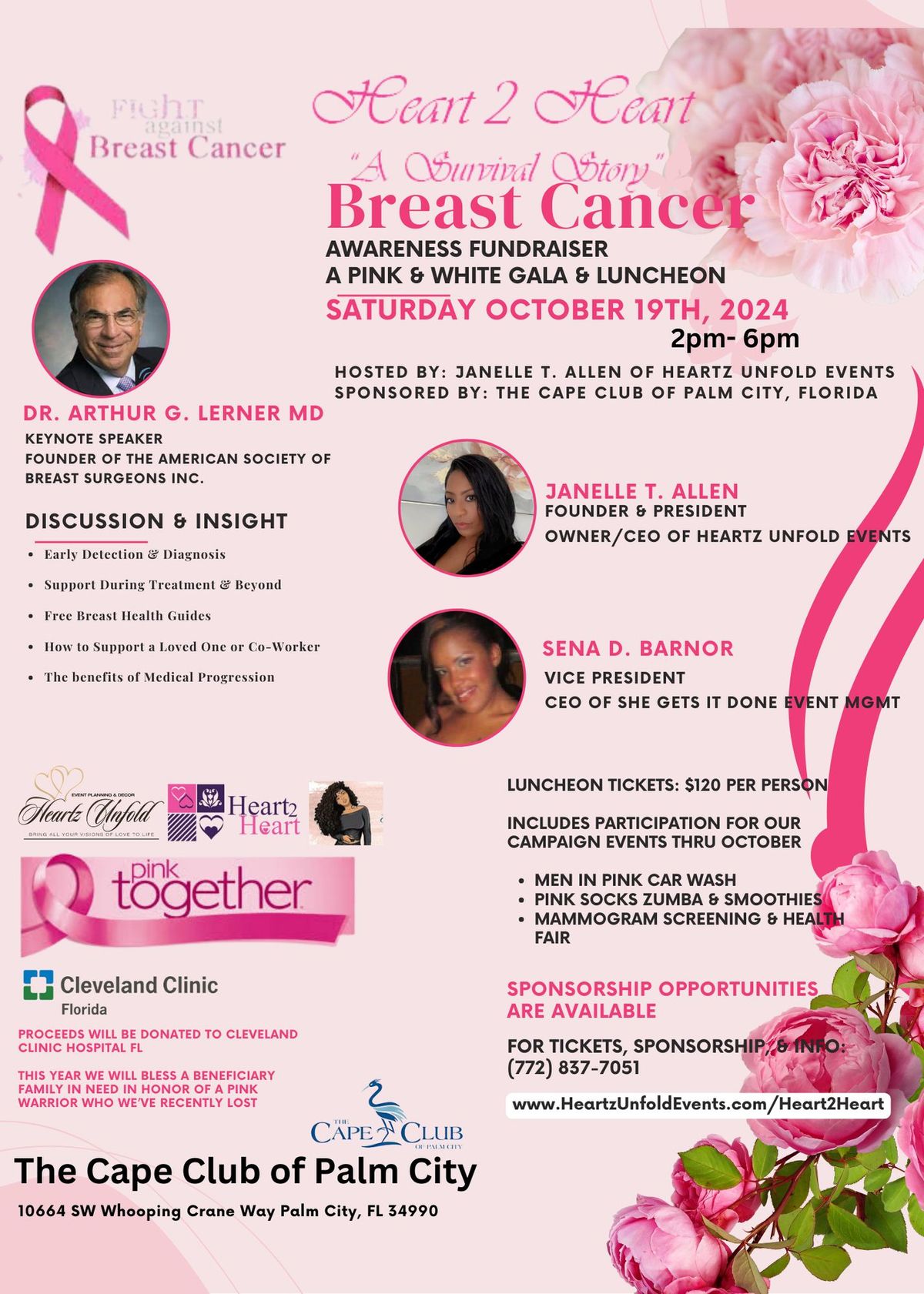 Heart 2 Heart- A Survival Story- A Breast Cancer Awareness Fundraiser Gala & Luncheon