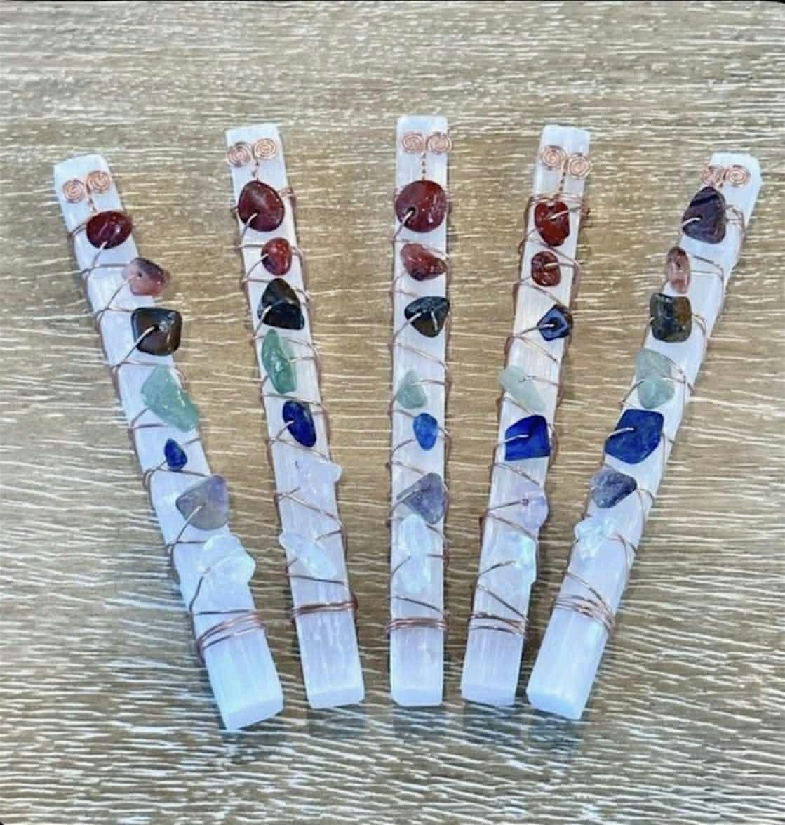 Selenite Chakra Wand