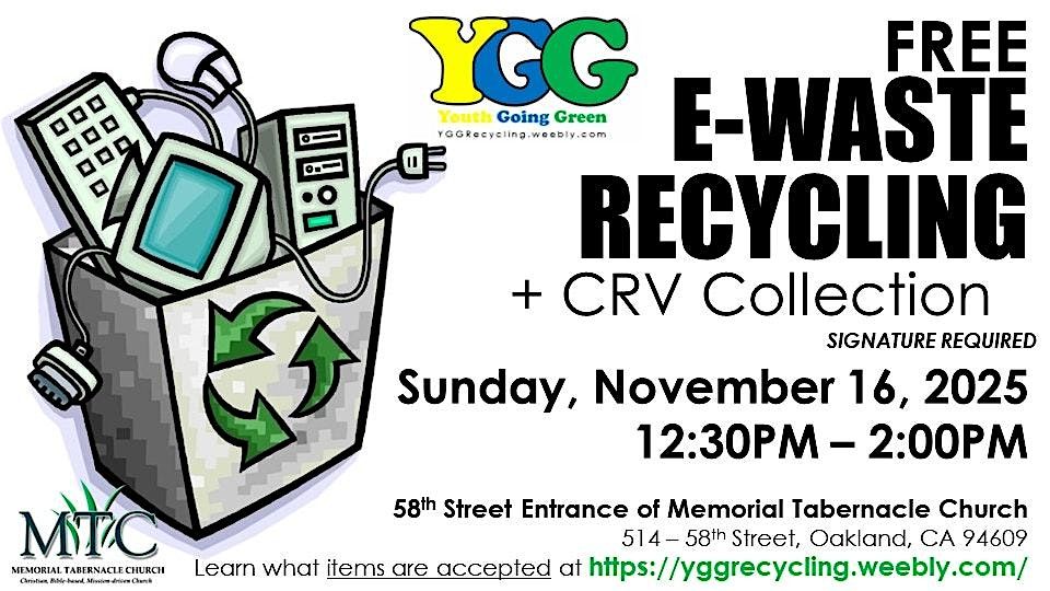 YGG'S E-WASTE & CRV RECYCLING COLLECTION \u267b\ufe0f