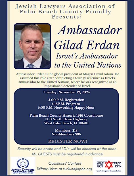 JLA Presents Ambassador Gilad Erdan