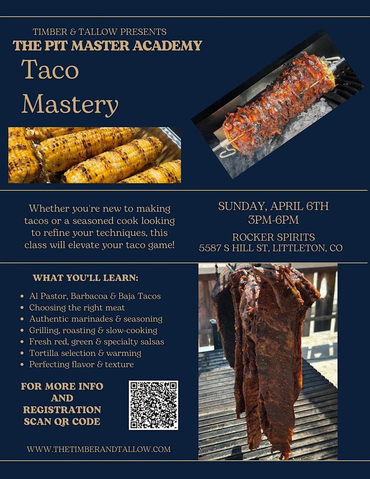 Timber and Tallow Presents: The Pit Master Academy Taco Mastery