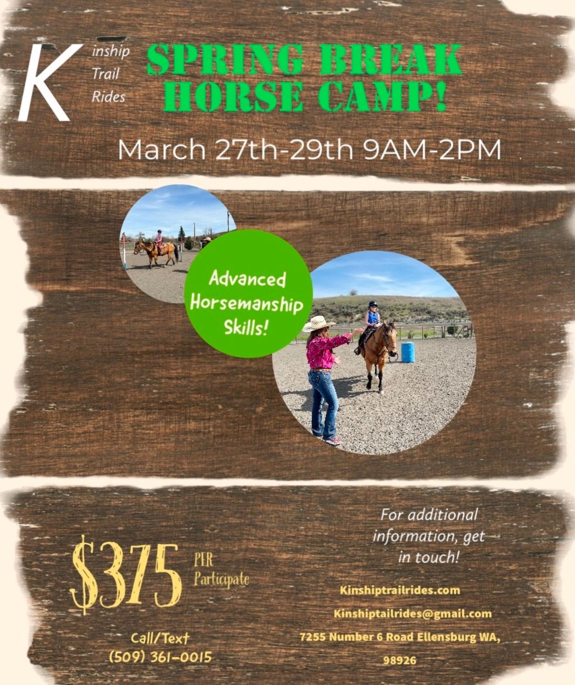 Advanced Spring Break Horse Camp! 