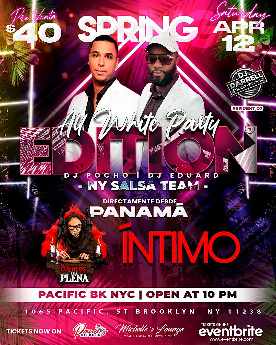 Spring All White Party NY Salsa Team + \u00cdntimo y cuentos de la plena