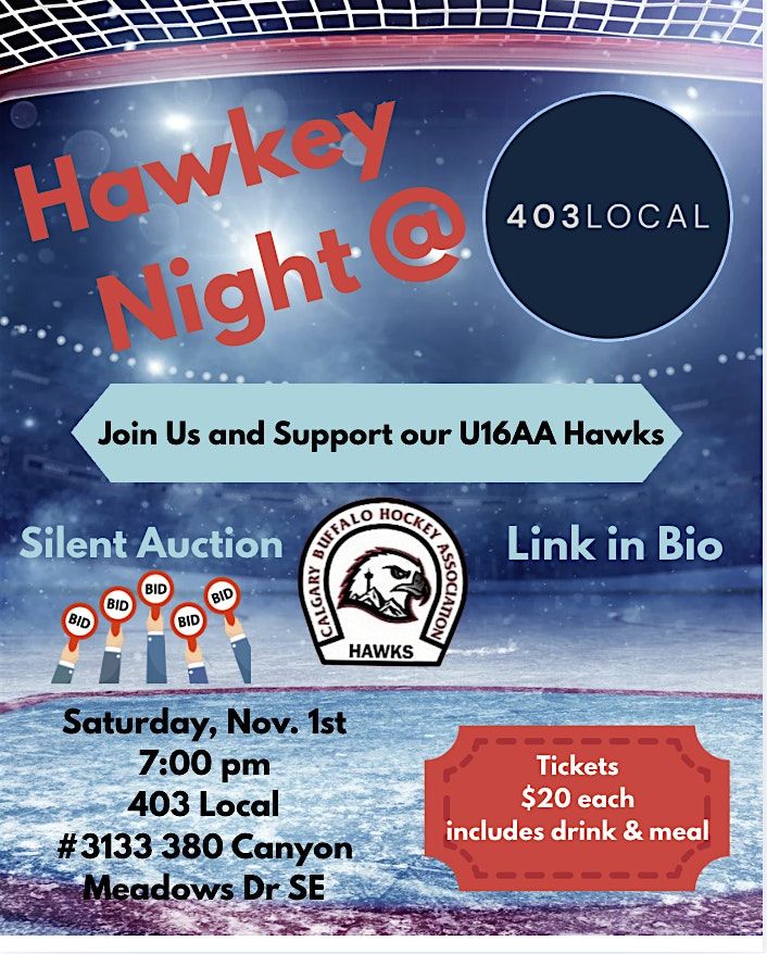 Hawkey Night  - Pub Night Fundraiser