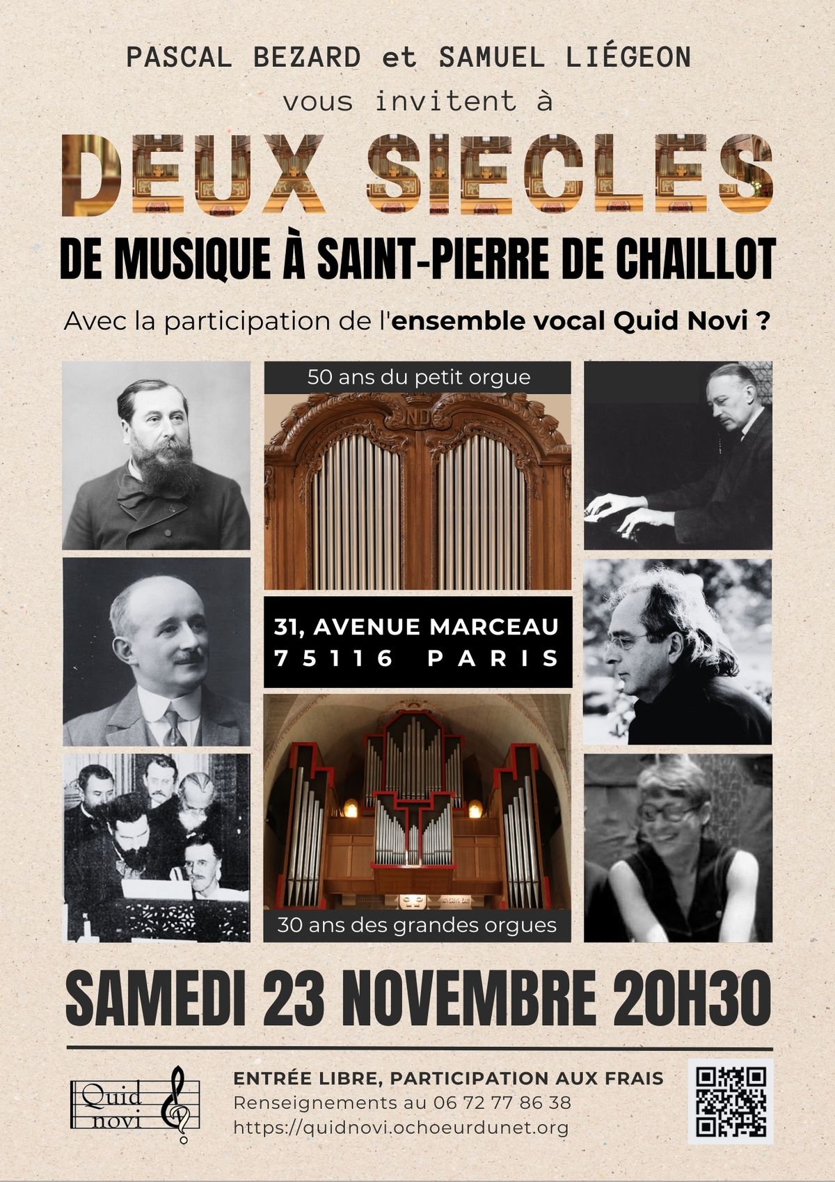 Deux si\u00e8cles de musique \u00e0 Saint-Pierre de Chaillot