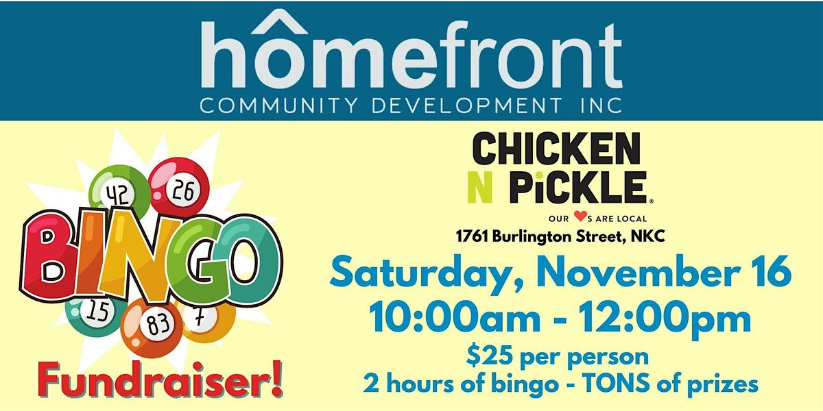 November 2024 Bingo for Homefront Community Development