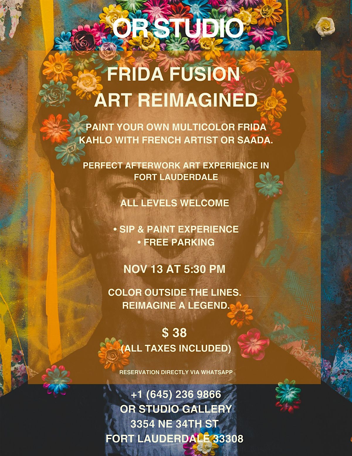Frida fusion sip & paint workshop