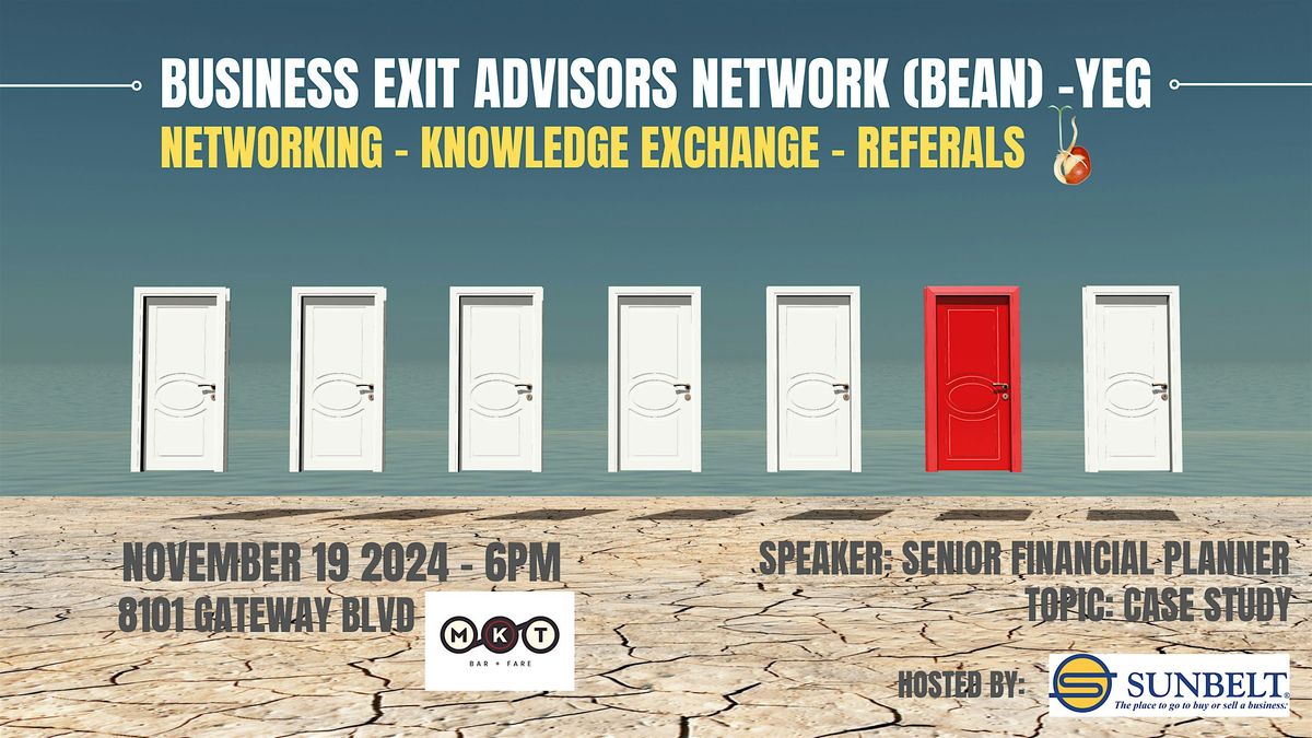 Business Exit Advisors Network (BEAN) - YEG November Meeting