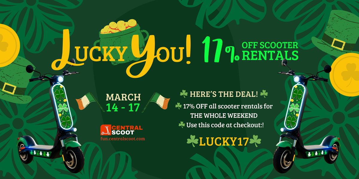 Lucky You! 17% Off Scooter Rentals for St. Patrick's Day Weekend