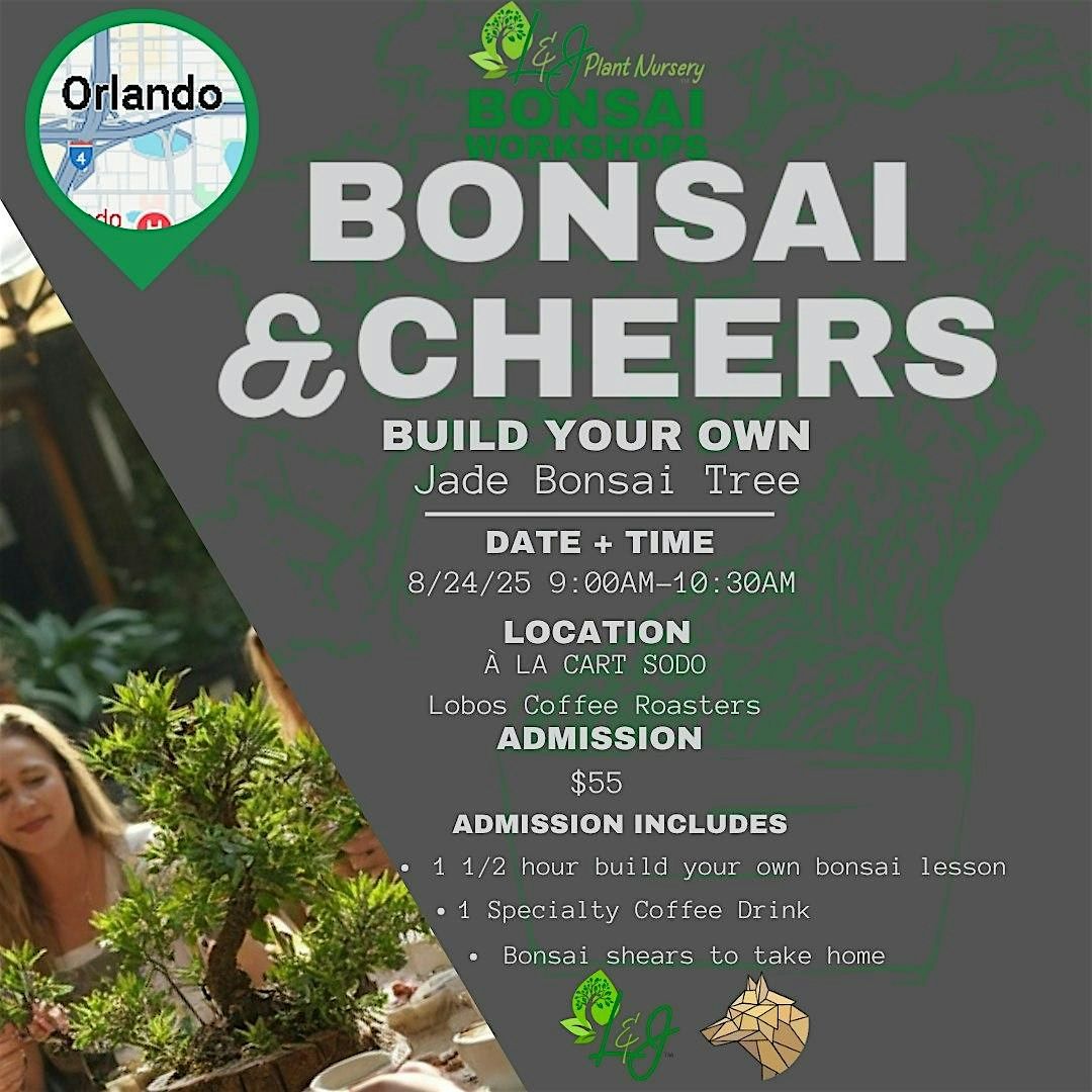 Bonsai & Cheers - Lobos Coffee - L&J Nursery - Jade Bonsai - Sober Class